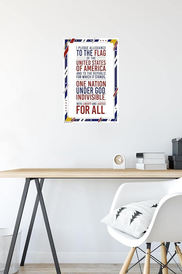 Trends International The United States Of America - Pledge Of Allegiance Wall Poster, 14.725" x 22.375", Premium Unframed Version