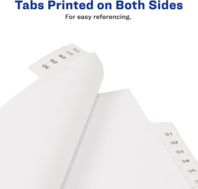 Avery 26-50 Legal Exhibit Dividers for 3 Ring Binders, 25-Tab Sets, Allstate Style, 5 Binder Divider Sets (21702)