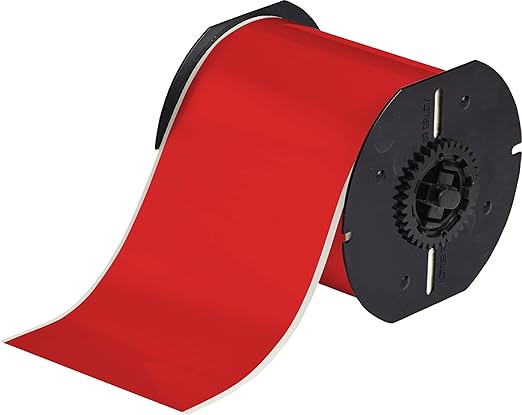 Brady B30C-4000-595-RD 100' Length x 4" Width, B-595 Vinyl, Red BBP31 Indoor/Outdoor Tape