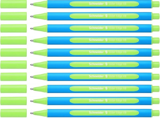 Schneider Slider Edge XB Ballpoint Pen, Box of 10, Light Green (152211)