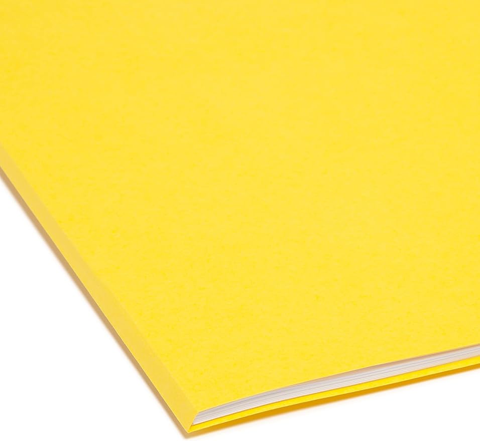 Smead Standard File Folders, Value Filing Bulk Case of 500, Yellow, 1/3-Cut Tabs, Letter Size (21125)