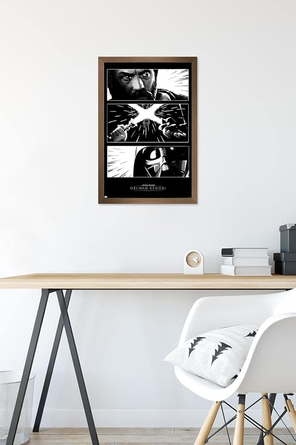 Trends International Star Wars: Obi-Wan Kenobi - Panels Wall Poster, 14.725" x 22.375", Bronze Framed Version