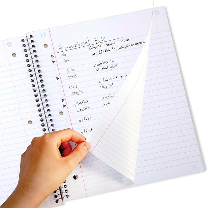 Five Star Spiral Notebook + Study App, 3 Subject, Wide Ruled Paper, 8" x 10-1/2", 150 Sheets, Black (73094) (Pack of 2)