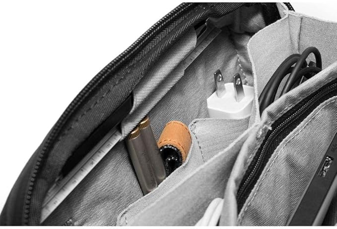 Peak Design Tech Pouch, Black, Electronics Organizer for Travel or Everyday Carry, Origami-Style Storage, Cable Pass-Through, Weatherproof Recycled Nylon, Gear Carry Bag for Men and Women