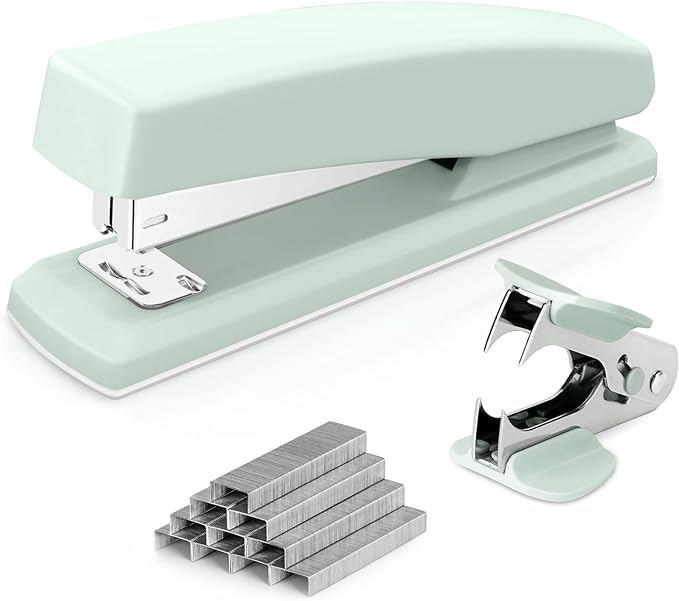 Deli Stapler, Desktop Stapler, Office Staplers, 25 Sheet Capacity, Includes 1000 Staples and Staple Remover, Green