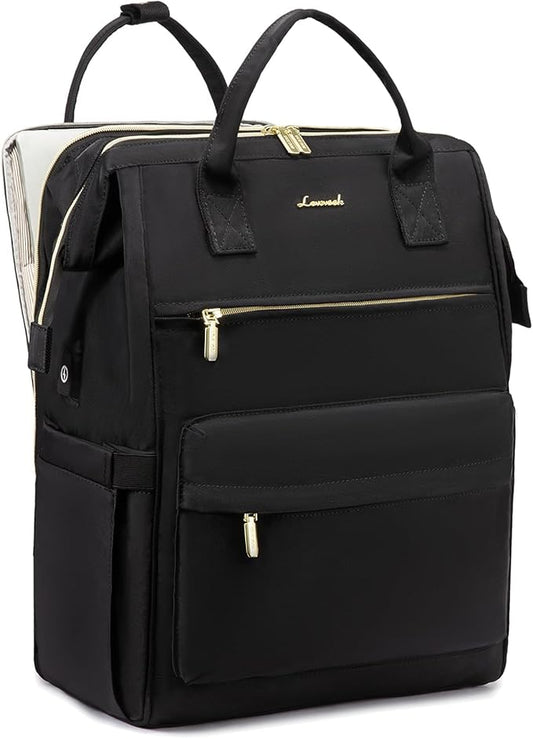 LOVEVOOK Laptop Backpack for Women, 17 Inch Work Teacher Nurse Bag with Laptop Compartment, Large Capacity Business Computer Backpack Purse with USB Port, Stylish Casual Daypack for Travel