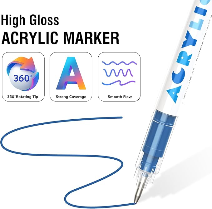 Guangna Macaron Pastel Acrylic Gel Pens 12 Color, Fine Tip 1.0mm Colored Pens for Journaling, Black Paper, Adult Coloring Books, Calligraphy, Note Taking & DIY Crafts, RollerBall Pen Tip