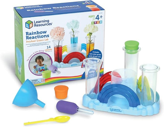 Learning Resources Rainbow Reactions - 14 Pieces, Ages 4+, Preschool Science Lab, Experiments for Kids, STEM Toys for Boys and Girls
