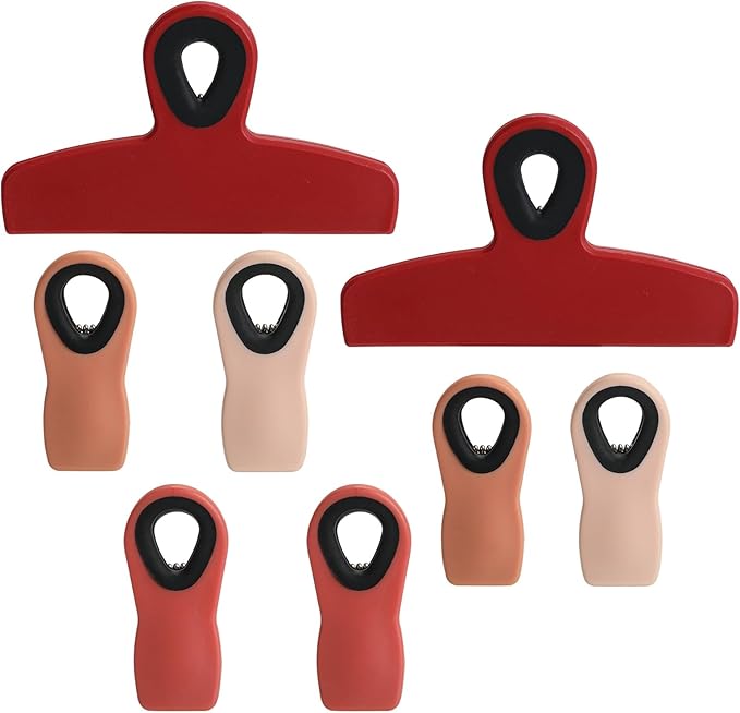 Magnetic Chip Clips - 8pcs Red (Bag, Food Packages)