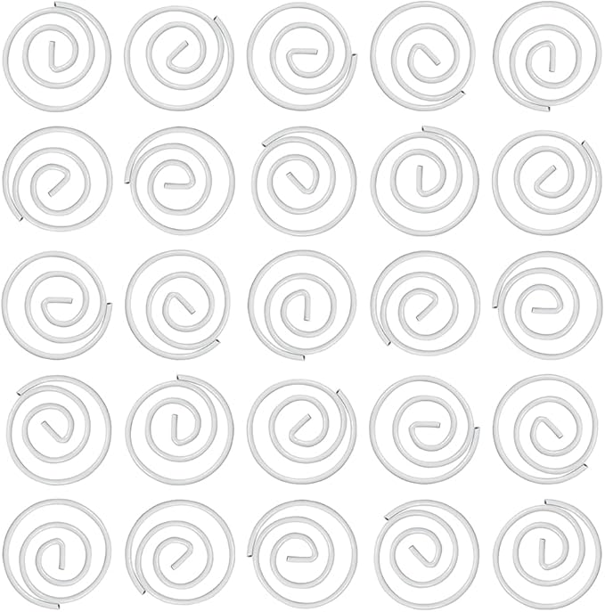 JAM PAPER Circular Paper Clips - Round Paperclips - White - 50/Pack