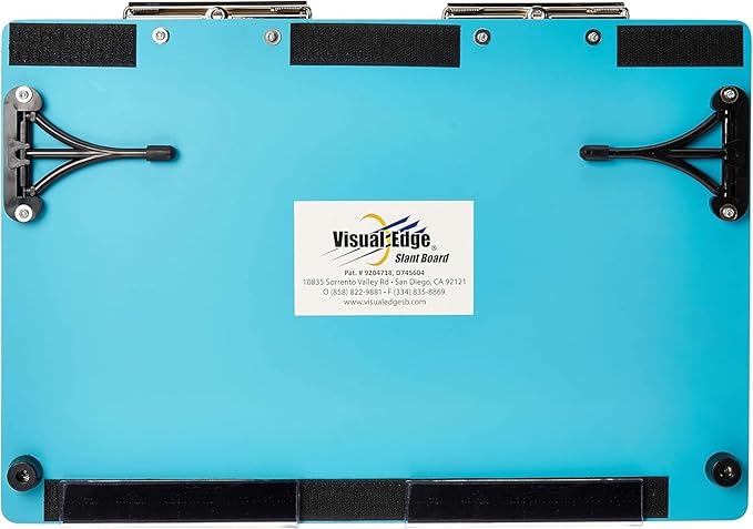 Visual Edge - Slant Board for Writing – Adjustable Magnetic Whiteboard & 22° Angle Ergonomic Desk for Reading, Writing, Drawing and Studying – Portable Tabletop Stand for Students and Teachers - Blue