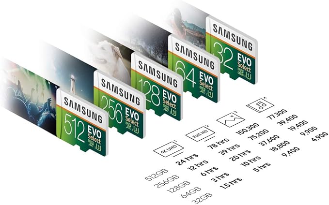 SAMSUNG: EVO Select 128GB MicroSDXC UHS-I U3 100MB/s Full HD & 4K UHD Memory Card with Adapter (MB-ME128HA)