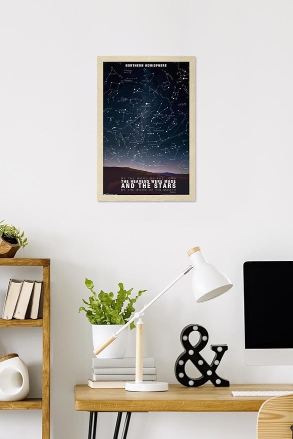 The Stars Wall Poster, 22.4L" x 14.7W", Blonde Framed Version