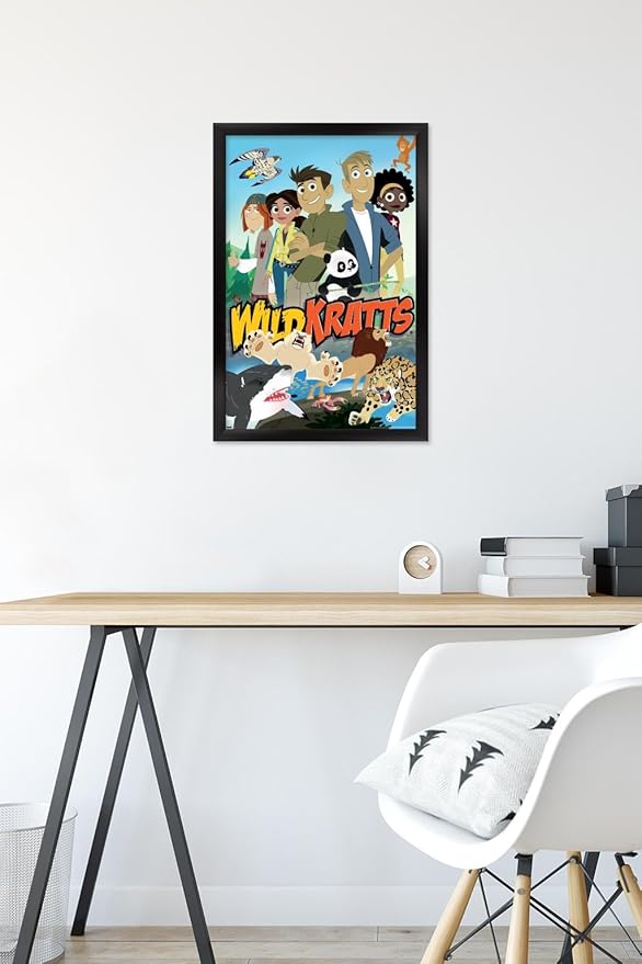 Wild Kratts - Group Wall Poster, 22.4L" x 14.7W", Black Framed Version