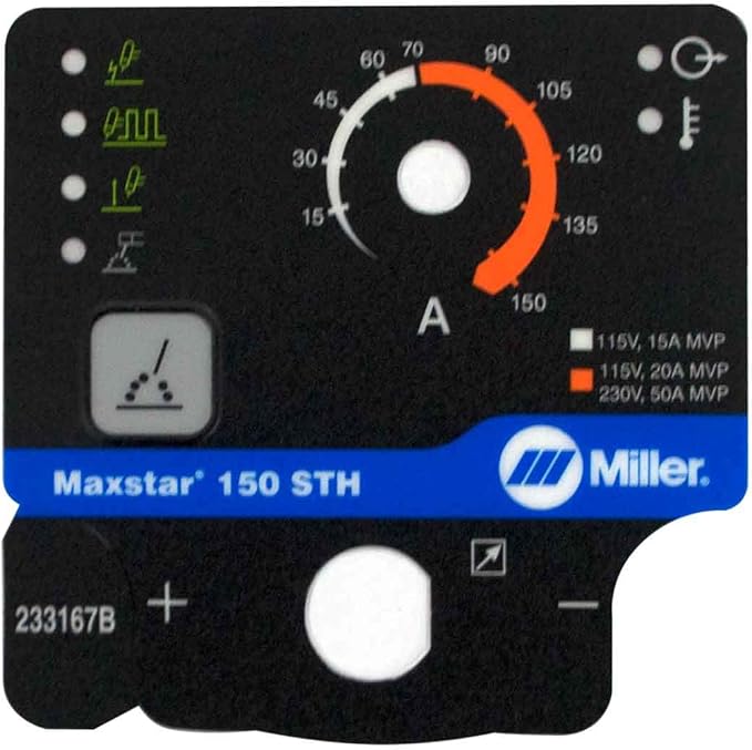 Miller 233167 Label, Nameplate Maxstar 150 Sth (Front) MVP