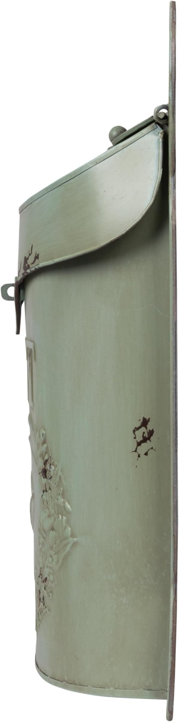Creative Co-Op Aqua Embossed Tin Post Box with Distressed Finish (Pack of 2)