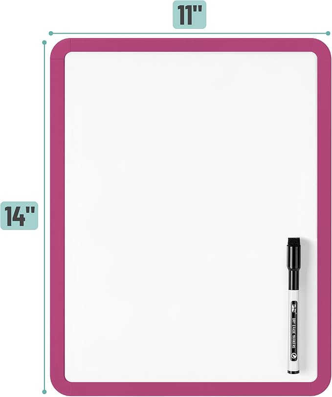 Mr. Pen- Dry Erase Board, 14” x 11” with a Black Dry Erase Marker, Small Mini White Board for Students