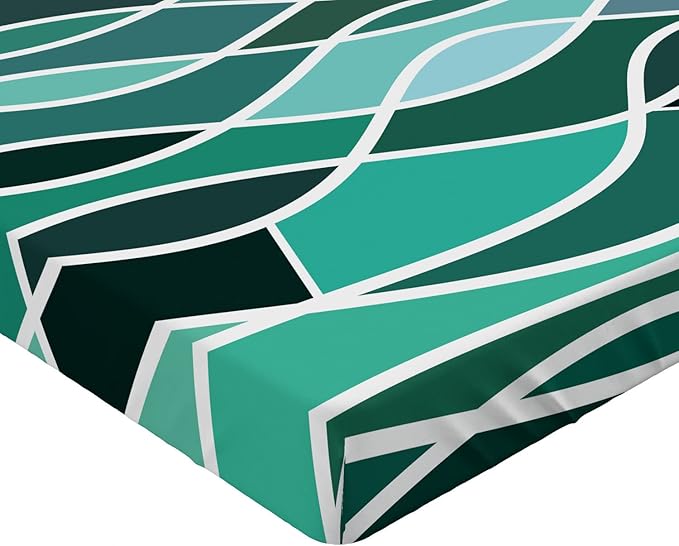 Ambesonne Seafoam 2 Pack Fitted Sheet, Stained Glass Composition, Bed Cover All-Round Elastic Deep Pockets 2 Pieces, Package Contains 2 Queen Size Fitted Sheets, Multicolor