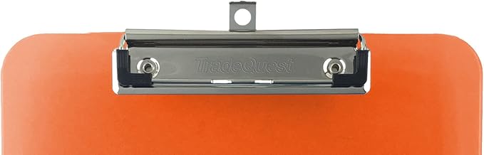 Trade Quest Plastic Clipboard Opaque Color Letter Size Low Profile Clip (Pack of 6) (Orange)