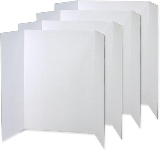 Pacon Presentation Boards, Single Wall, White, 48" x 36", 4 Count
