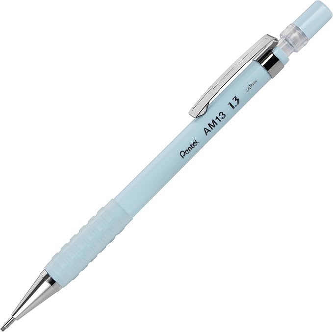 Pentel Sharp 1.3 Mechanical Pencil, (1.3mm), Extra Thick Line, Includes Refill Lead, Writing/Office/Test-Taking Pencil, Pastel Blue Barrel (AM13LBPS)