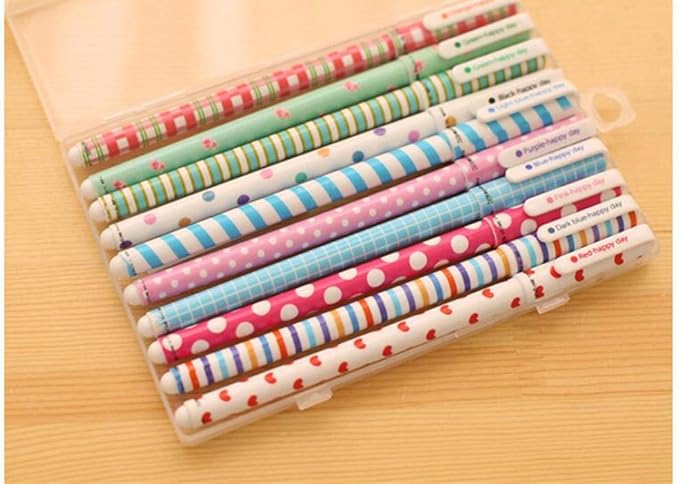 Cute Colorful Gel Ink Pens Roller Ball Fine Point 10 Pcs (0.5 mm)