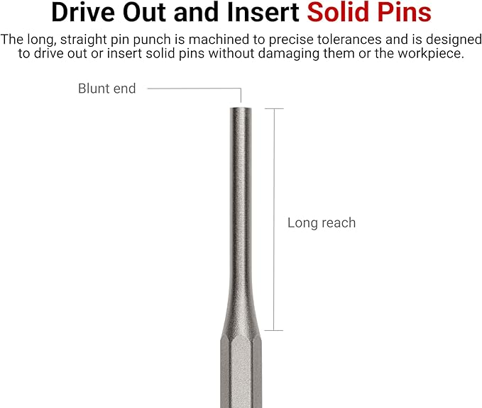 TEKTON 7/32 Inch Pin Punch | 66056 | Made in USA