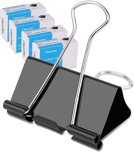 Ufmarine 40 Pcs Large Binder Clips 1.6 inch Length, Binder Clips Large for Office Supplies