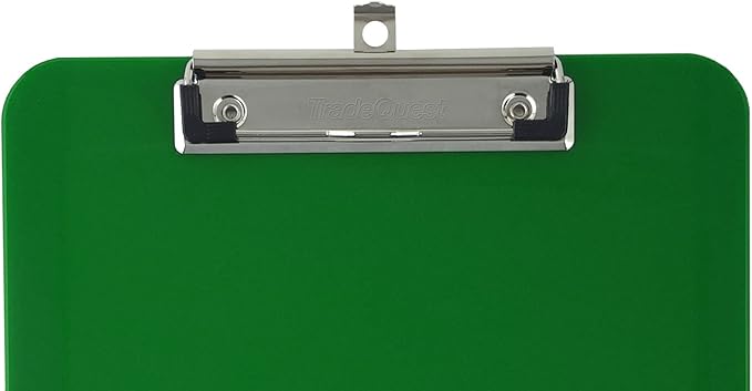 Trade Quest Plastic Clipboard Opaque Color Letter Size Low Profile Clip (Pack of 6) (Assorted 3)