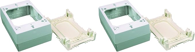 Wiremold Plastic Nonmetallic Raceway, Extending Power, On-Wall Single-Gang Outlet, Ivory, NM2 (Pack of 2)