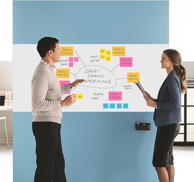 White Board Paper with 2 Markers, Large Dry Erase Contact Paper, Peel and Stick Whiteboard Sticker, Self-Adhesive White Board Roll Wallpaper for Office/Home/Drawing (23.6"×78.7")
