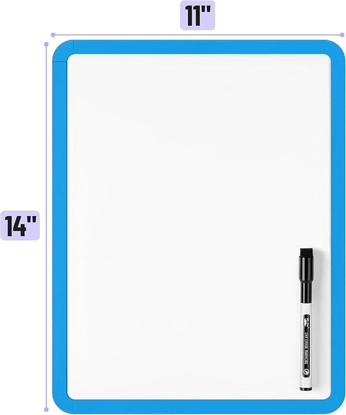 Mr. Pen- Dry Erase Board, 14” x 11” with a Black Dry Erase Marker, Small Mini White Board for Students, Back to School Supplies