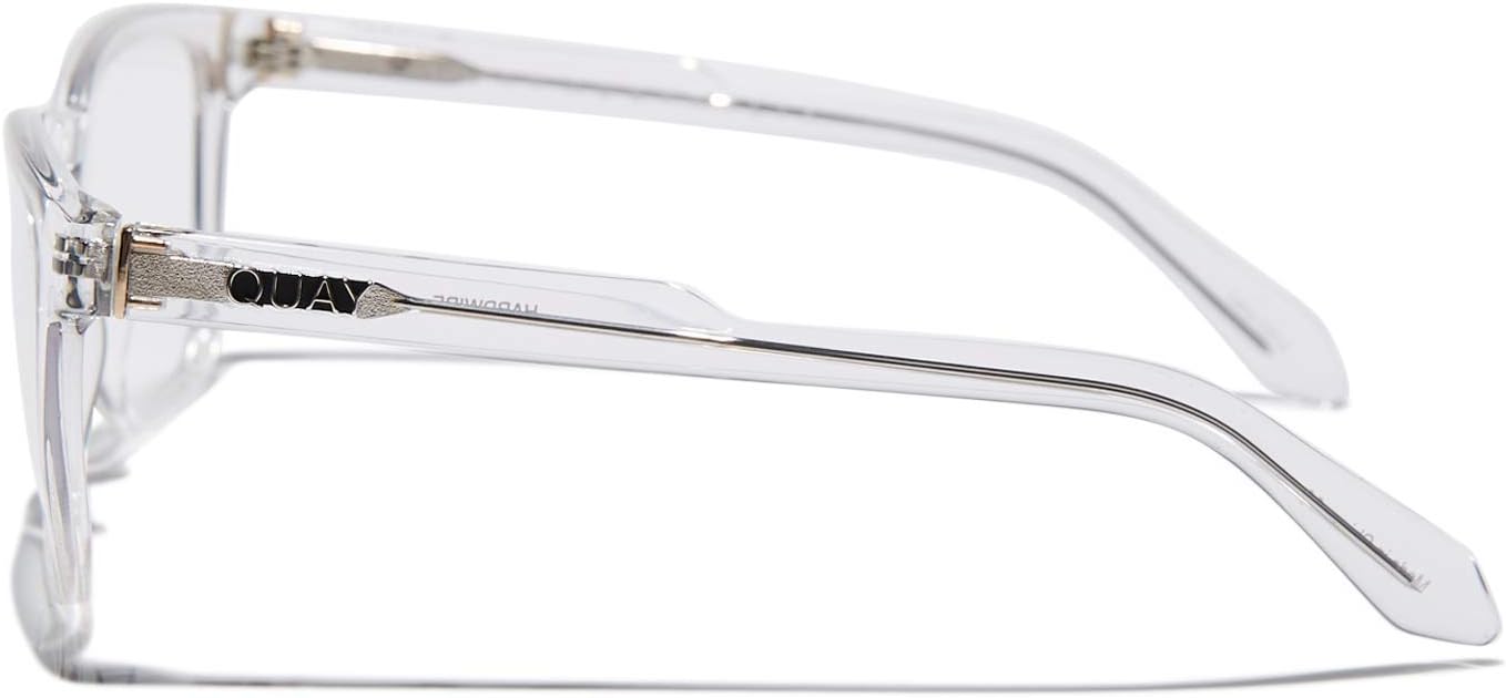 Quay - Blue Light Glasses for Men & Women, Square Frame, Eyewear for Screentime Protection (Hardwire, Clear/Clear Blue Light Lens)