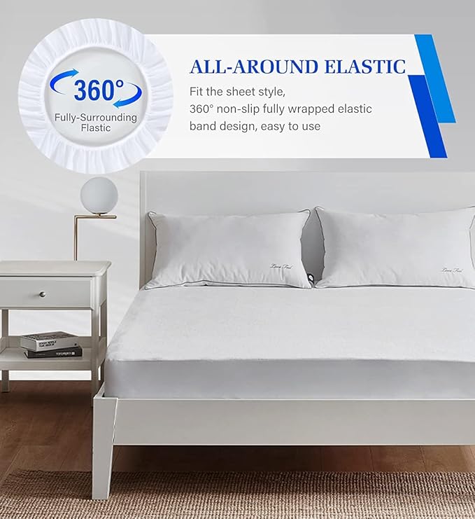 3 Pack Full Size Mattress Protector Waterproof Mattress Protector Full Mattress Pad Cover Noiseless, Soft Breathable Terry for Pets Kids Adults 54" x 75"