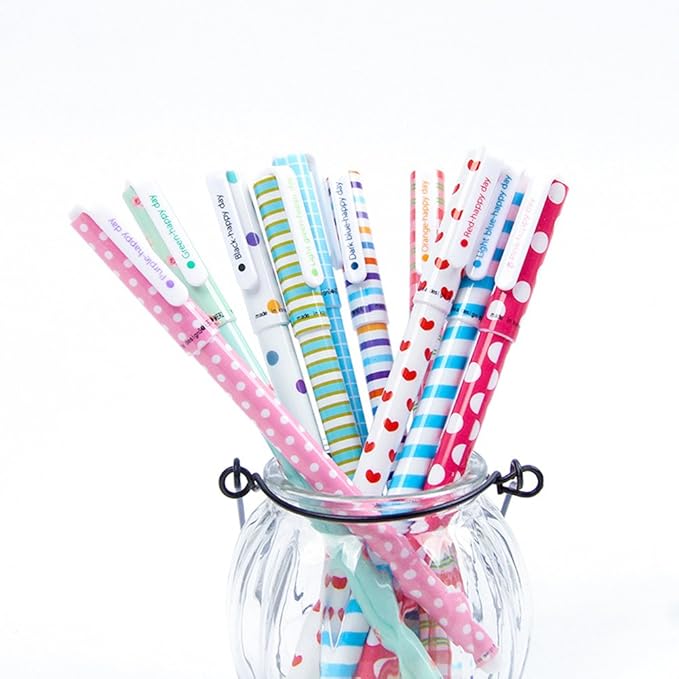 Cute Colorful Gel Ink Pens Roller Ball Fine Point 10 Pcs (0.5 mm)