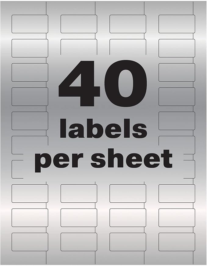 Avery Metallic Asset Tag Labels, 3/4 x 1-1/2", Laser Printable Tags, 320 Waterproof Labels (61523)