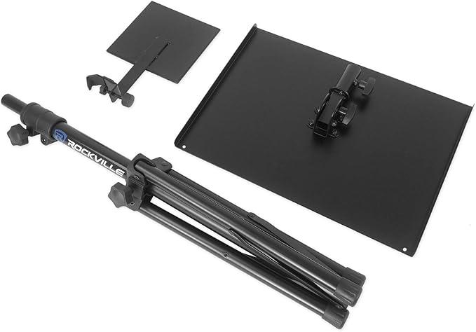 RockvilIe RLS67 Laptop/Tablet/lPad Stand w/Dual Trays for Church Sermon Speeches