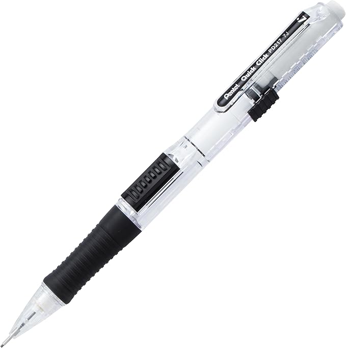 Pentel Quick Click Mechanical Pencil, (0.5mm), Includes Refill Lead and Erasers, Pack of 8 Pencils (PD215LEBP8)