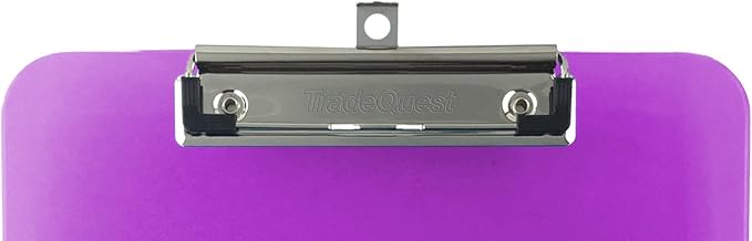 Trade Quest Plastic Clipboard Opaque Color Letter Size Low Profile Clip (Pack of 6) (Purple)