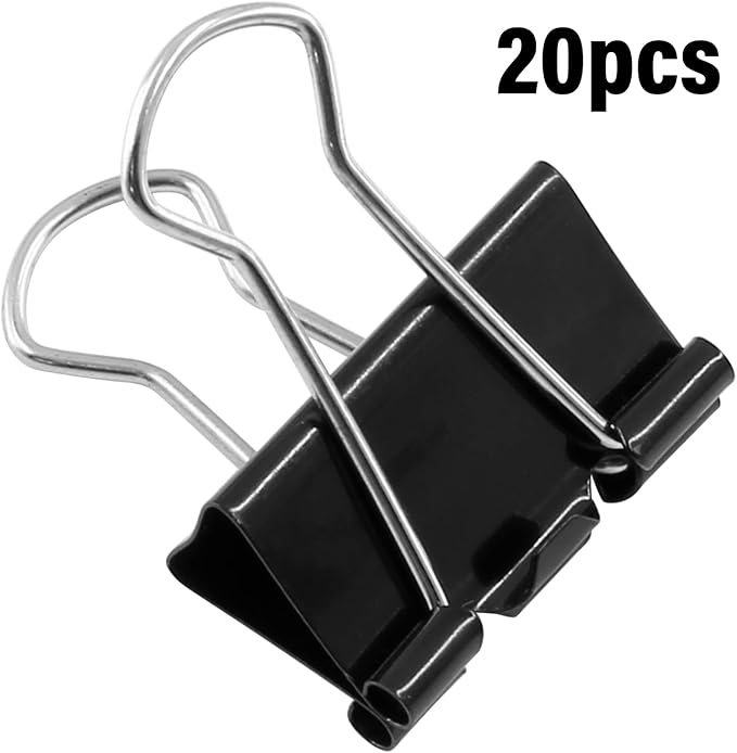 20 Pack Extra Large Binder Clips Black Paper Clips, 2 Inch / 51mm Huge Binder Clips Metal Paper Clamps Office Clips School Supplies, Mega Jumbo Binder Clips for Teachers Office School Home