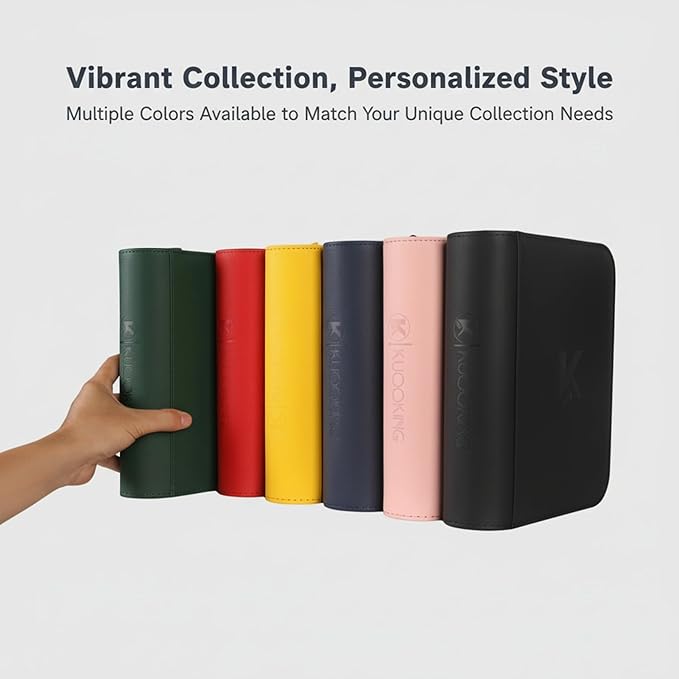 336 Card Binder, 4-Pocket Zipper Binder for Trading Cards, Side Loading Water-Resistant Album for MTG, TCG & Sports Cards (Black)