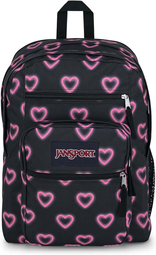 JanSport Laptop Backpack - Computer Bag with 2 Compartments, Ergonomic Shoulder Straps, 15” Laptop Sleeve, Haul Handle - Happy Hearts Black