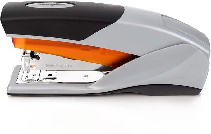 Swingline Stapler, 25 Sheet Capacity, Optima 25, Jam Free, Reduced Effort, Soft Grip, Orange and Gray (66402)