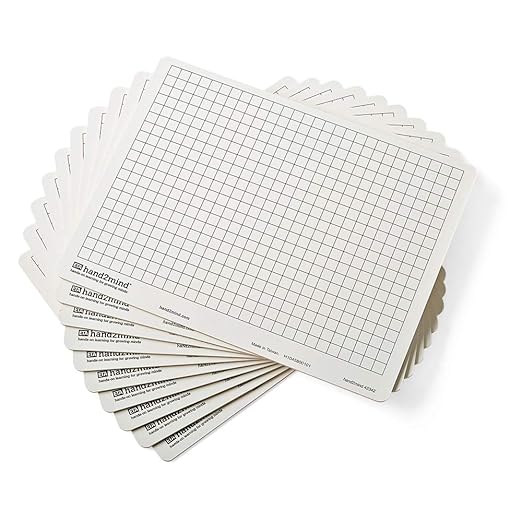 hand2mind Double-Sided Centimeter Grid White Boards for Students, Grid Board for Graphing, Dry Erase Boards, Portable Whiteboard, School Supplies, Classroom Supplies (Pack of 10)
