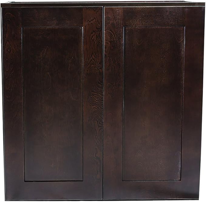 Design House Brookings Shaker Unassembled Wall Kitchen Cabinet W3030, 30 W x 12 D x 30 H, Brown, Solid Wood, Design House, 562330