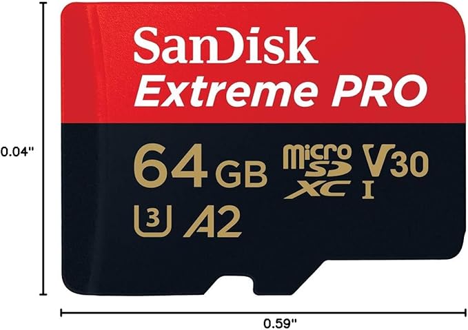 SanDisk 64GB Extreme PRO microSDXC Card + SD Adapter + RescuePro Deluxe, up to 200 MB/s, with A2 App Performance, for Smartphones, Action Cameras or Drones UHS-I Class 10 U3 V30