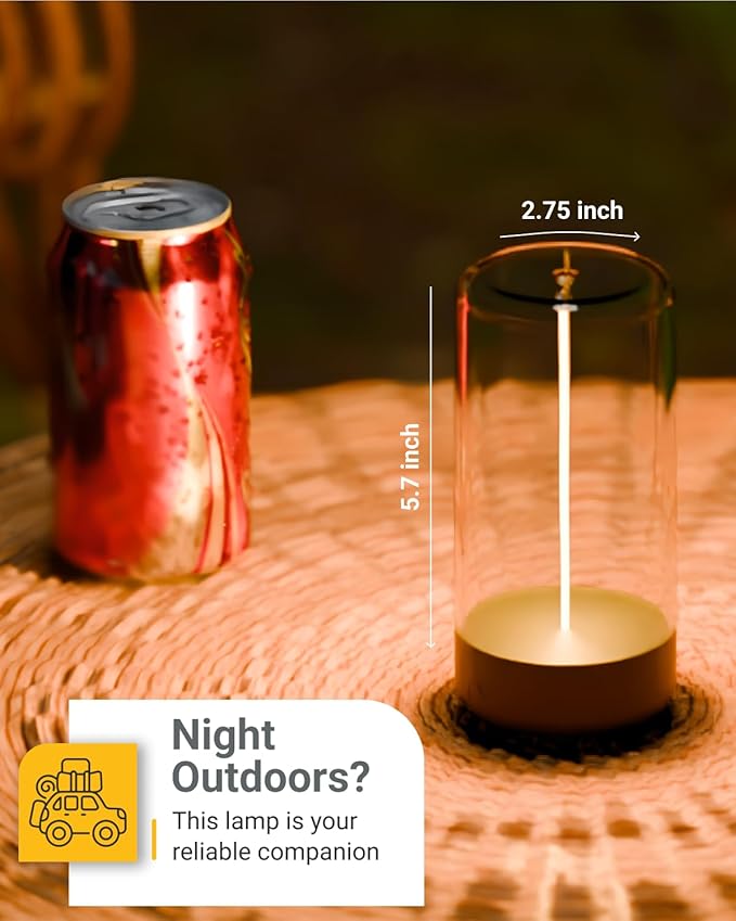 Sunco Magnetic Filament Light Rechargeable Table Lamps Minimalist Flexible LED Camping Lamp Dimmable Cordless 1W 55 LM 2700K Soft White 3-Step Dimming 10%-100% USB-C Rechargeable 2 Pack.