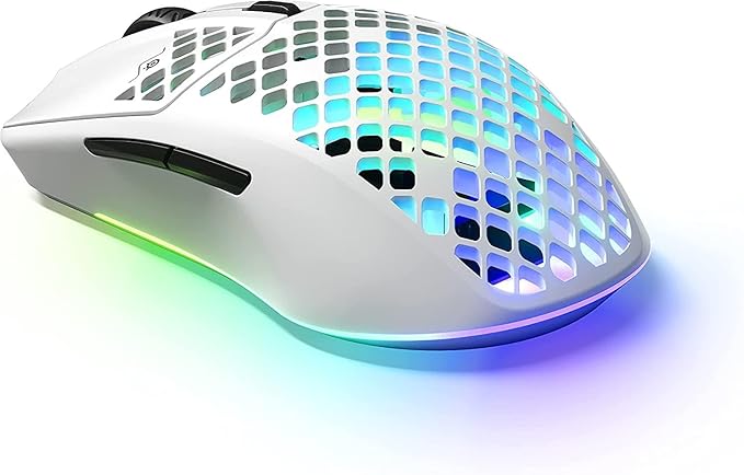 SteelSeries Aerox 3 Wireless - Super Light Gaming Mouse, 18,000 CPI TrueMove Air Optical Sensor, Bluetooth Cordless/Wireless PC Gaming Mice for Computer and Laptop, Water Resistant, Snow (Renewed)