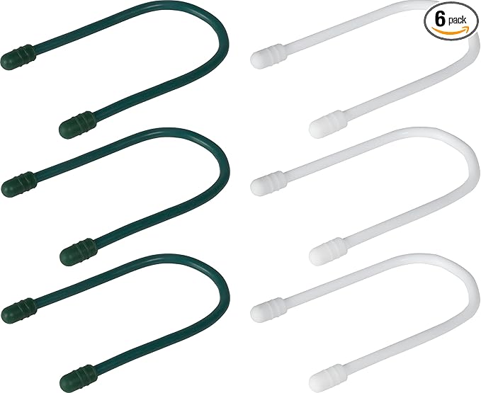 Philips 6 Piece Flex Ties 7 Inch Zip Ties Cable Management Multi-Purpose Cord Organizer Reusable Cable Ties for Extension Cords Power Strips Outdoor Lighting Green and White SWV4408/27