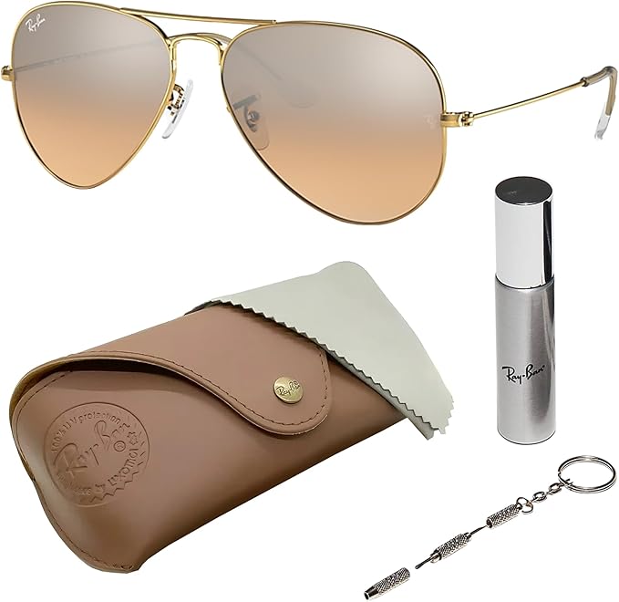 Ray-Ban RB3025 AVIATOR GRADIENT Pilot Shaped Sunglasses for Men & Women with Official RAYBAN Eyewear Kit